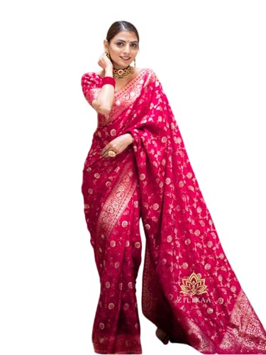 Image of C J Enterprise Women's Pure Kanjivaram Soft Silk Saree Banarasi Style Sarees For Wedding With Blouse Piece (Pari-165)