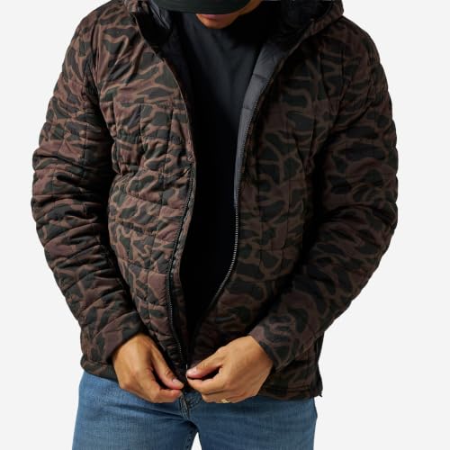 Image of Burlebo Men's Puffer Jacket - Lightweight Quilted Winter Coat with Zipper Pockets