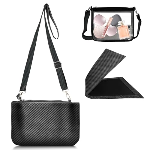 Shoulder Bag for Women Crossbody Hobo Purses and Handbags with Small Detachable Clear Stadium Purse Inside