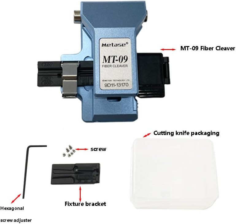 METASE-Fiber Cleaver MT-09 Cable Cutting Knife, FTTH Fiber Optic Tools, High PrecisionFiber Cleavers, 24 Surface Blade 1 PCS