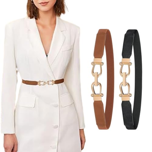 Stretchy Traditional Waist Chain Solid Color for Women Prom Banquet Club Party Hot Girl Golden Buckle Elegant Woven Belt2