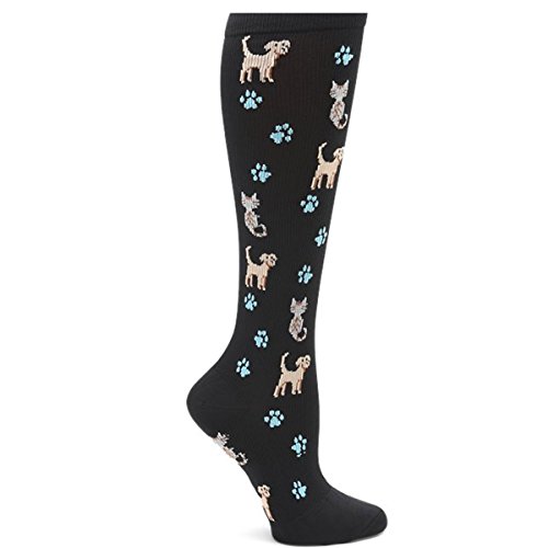 Nurse Mates EKG Heart and Holiday Compression Trouser Socks, Pets 'N Paws, One Size