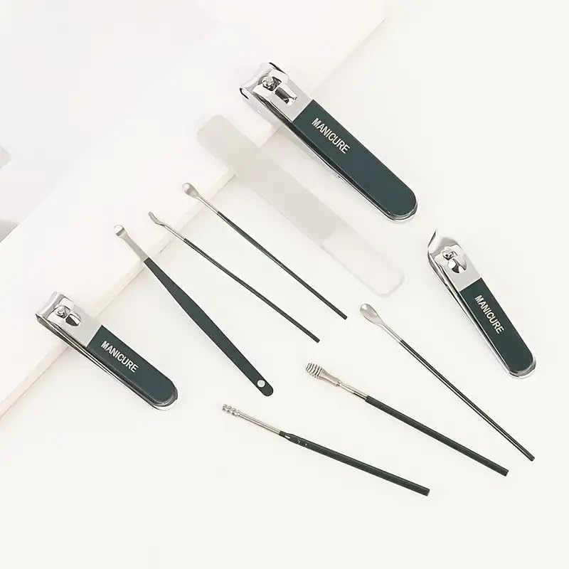 Image of 10 in 1 Nail Clipper Set | Professional Manicure & Pedicure Kit for Men & Women | Stainless Steel Nail Care Grooming Kit with Travel Case | Portable Personal Care Set