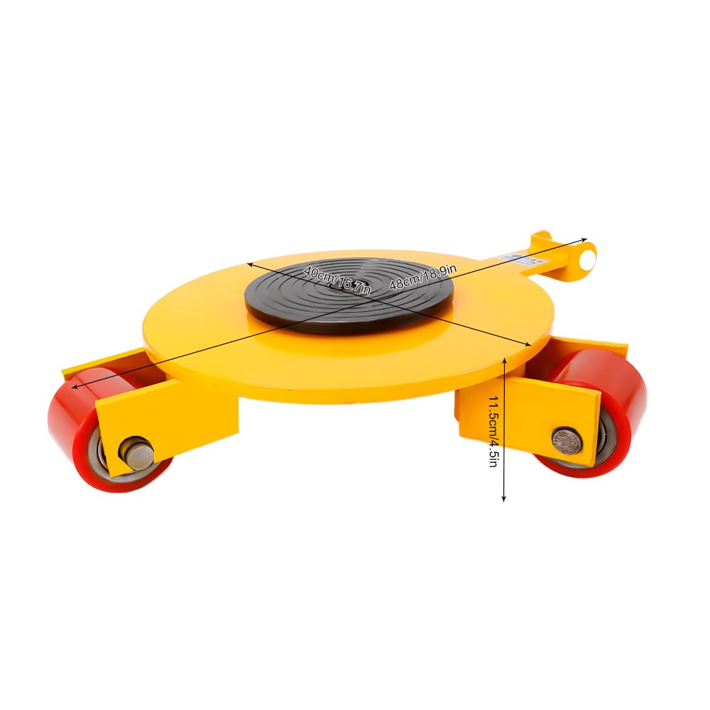2T Machinery Mover, carrello per il trasporto, rotazione a 360°, ruote pesanti, ruote per il trasporto di mobili, ruote industriali