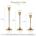 Gold Candlestick Holder Set - Brass Candlestick Holders with 3 Flameless Taper Candles, Gold Candle Stick Holders for Elegant Decor - Gold Taper Candle Holder for Weddings, Parties, and Home