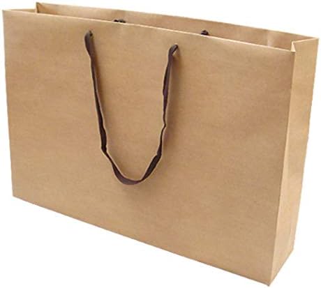 Amazon ブーツ用紙袋 クラフトk 600 50枚セット ショッピングバッグ ペーパーバッグ 紙バッグ 手提げ袋 手提げ紙袋 特大 茶色 無地 茶無地 ギフトバッグ 袋 文房具 オフィス用品