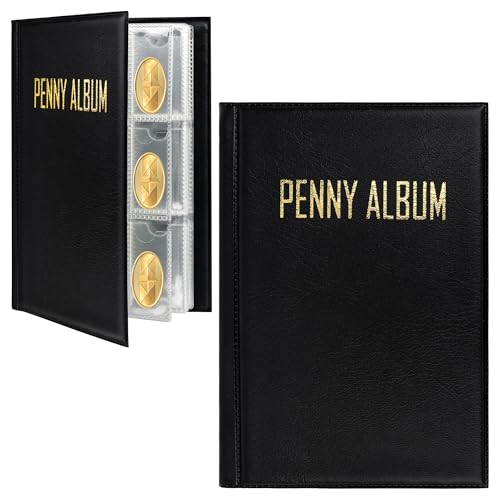 Zhaoyao Pressed Penny Collecting Book Album Holds 144 Coins coin books Durable Plastic Coin Collection Album for Travel & Display Compact Souvenir Storage Case