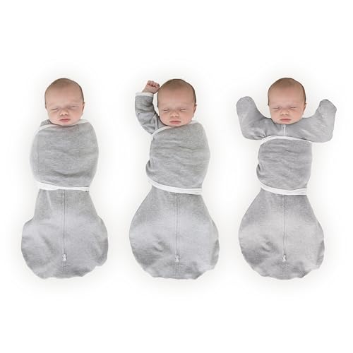 Image of SwaddleDesigns Organic 6-Way Omni Swaddle Sack w /Wrap, Gray, 6-14 lb