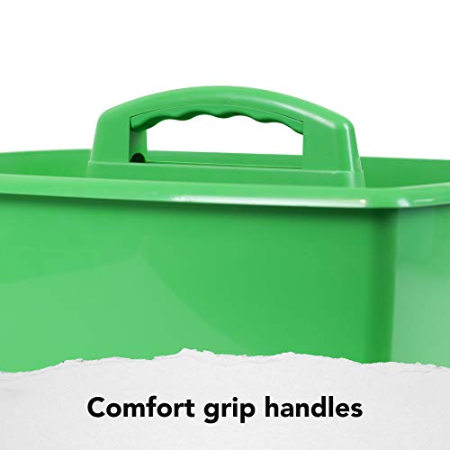 Image of Storex 2-Compartment Large Caddy - Multipurpose Classroom Organizer with Handle, Green, (00956U06C) (Pack of 6)
