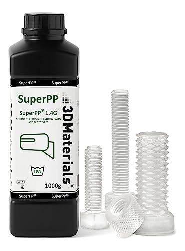 SuperPP Robustes 3D-Druckerharz, schnellster 1,4 GPA 50 µm-Druck in 1,3 Sekunden, Hergestellt in Korea von 3DMaterials (1000g, Transparent)