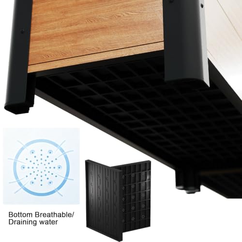 Cama de jardín elevada de aluminio con drenaje para huerto 6