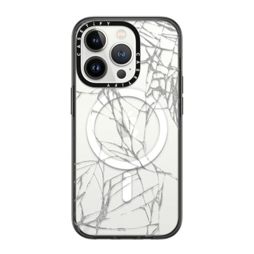 CASETiFY �R���p�N�g iPhone 14 Pro [MIL�K�i���� (2x MIL-STD-810G)/1.2m����̗����e�X�g���N���A/MagSafe �ɑΉ�] - Broken - �u���b�N