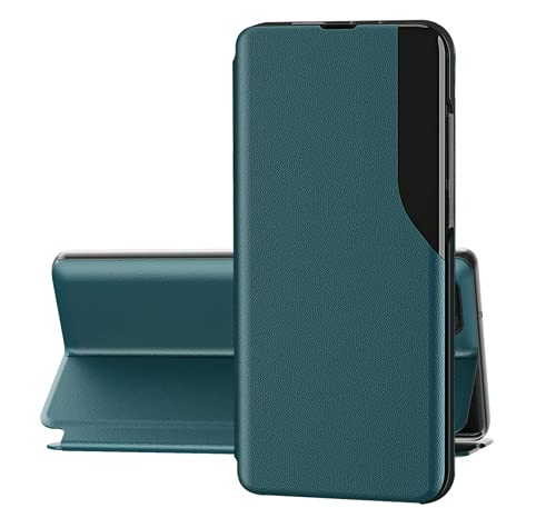 Compatible con Samsung Galaxy M32 Funda, Samsung M32 Teléfono Móvil, Original Smart Case 360 Grados Negro Plegable Stand Carcasa (Verde, Samsung M32)