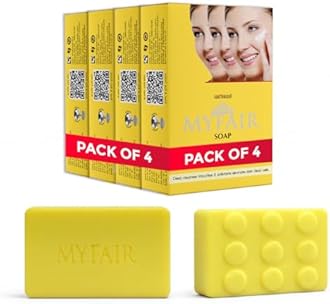 MYFAIR Fairness Soap | Deep Cleansing & Brightening | Removes Dark Dead Cells | Hydrating with Aloe Vera & Vitamin C | Antioxidant 75g – Pack of 04