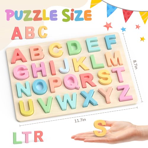 image for Zeoddler Alphabet Puzzles, ABC Shape Puzzles for Kids, Educational Toy