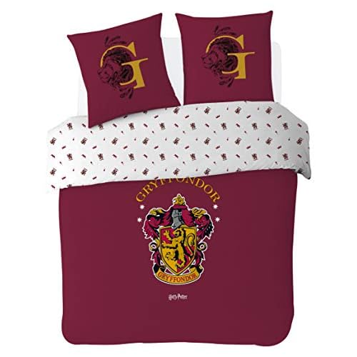 Warner Harry Potter - Juego de Cama (200 x 200 cm, 100% algodón), Color Burdeos