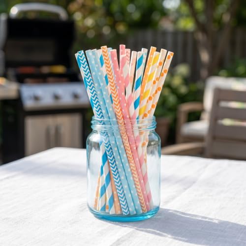 Ipetboom 200 pitillos de papel desechables multicolor miniatura 5