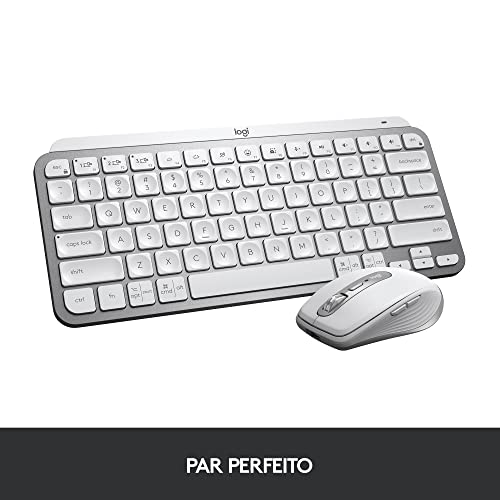 Teclado sem fio Logitech MX Keys Mini com Iluminação Inteligente, Conexão USB ou Bluetooth Easy-Swit