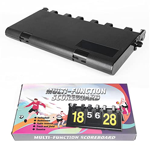 Joyeee Portable Scoreboard, Sporting Goods Metal Deluxe Score Cards, Score Keeper Score Flipper, 6 Number Cardboards Coach & Referee Scoreboards For Sports Competition, Flips Up To 31, Black #TOP4