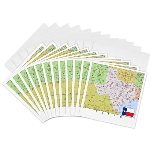Cartes de vœux carte topographique du Texas pour vos correspondances de voyage et invitations