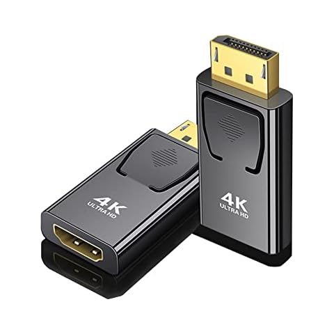 DisplayPort to HDMI 4K Adapter, DisplayPort Male HDMI Female DP to HDMI Adapter for 4K TV HDTV Monitors Laptop Projectors and Others Cover