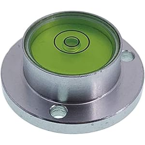 UMEI Niveau à bulle circulaire en aluminium, type plaque à bride D30 mm, vert, 30 x 11 mm, épaisseur 2 mm, 1 pièce, pour mesure horizontale et correction