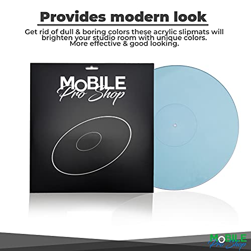 Mobile Pro Shop Acrylic Turntable Mat - Acrylic Slipmat For Vinyl Lp Record Players - Improves Sound Quality & Provides Tighter Bass - Anti Static Platter Mat (Blue_Lit) #TOP5