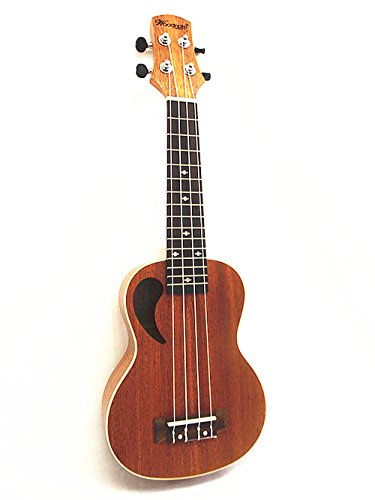 Woodnote Special Hole/Good Quality 21" Soprano Mahogany Ukulele With Ivory Inlaid & Carrying Bag #TOP2