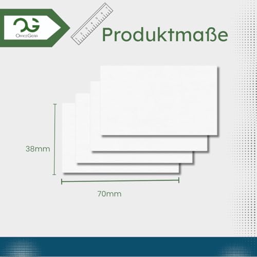 OfficeGear Regalkanten-Barcode-Etiketten, 21-fach [25 Blatt – 525 Stück] – 38 × 70 mm – Bedruckbare A4-Karten, 120 g/m², mikroperforiert, ohne Kleber – inkl. Designvorlage
