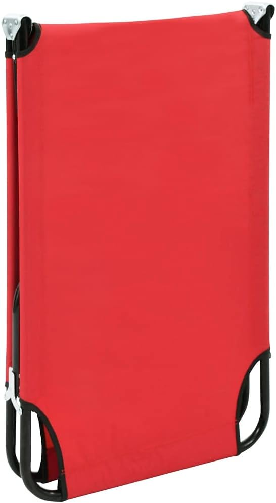 Outdoor Chaise Lounge,Folding Sun Lounger Red Steel,Lounge Chair Portable Lightweight Reclining Garden Sun Lounger for Patio, Deck, and Poolside