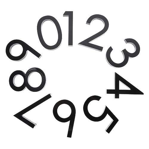 Cabilock 10個入り 屋外用樹脂製住所番号 モダンデザイン 立体粘着式数字 ドアや郵便受けに適用 自宅や店舗の外装向け