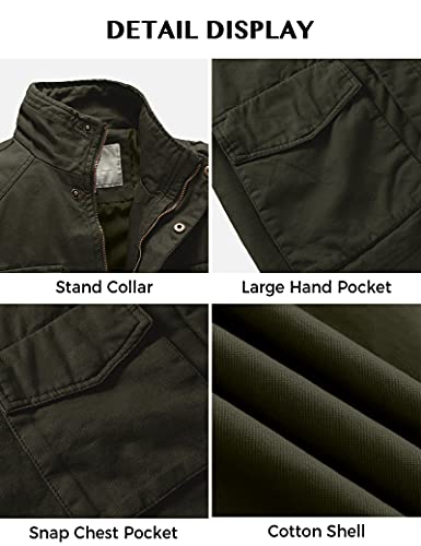 WenVen Giacca Militare Leggera in Cotone Giubbotto...