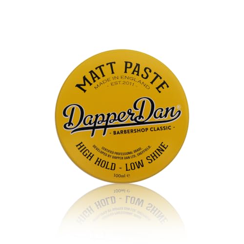 Dapper Dan Matt Paste High Hold Low Shine Hair Paste for Men Adds Texture with Flexible Hold for All Styles Vintage Cologne Fragrance 1 x 100ml