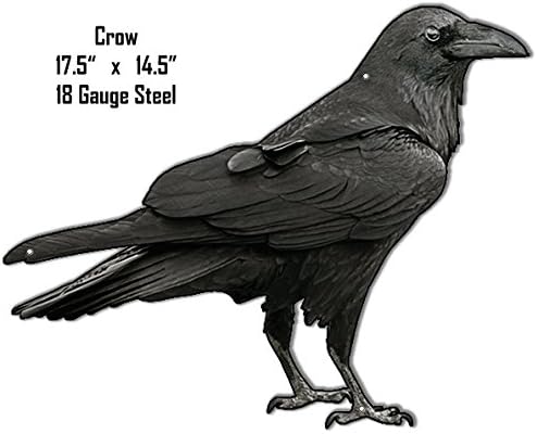 Victory Vintage Signs Crow Laser Animal Silhouette Metal Sign 14.5X 17.5