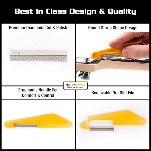musicnomad mn650 diamond coated guitar nut slotting file - 010