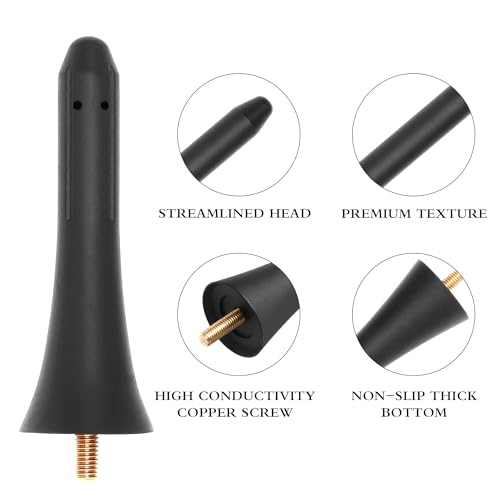 VOFONO Antenna for 2015-2024 Ford Mustang Convertible, 3 Inch Short Replacement Ford Mustang Billet Antenna Mast Designed for Optimized FM AM Radio Reception
