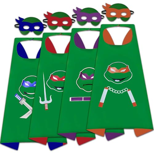 4 sets de capas y máscaras para niños de 4 a 12 años miniatura 1