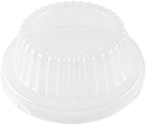 Pactogo Tapa de cúpula de plástico transparente para moldes de papel de aluminio para tarta de carne de 5-34 pulgadas, se adapta a moldes duraderos