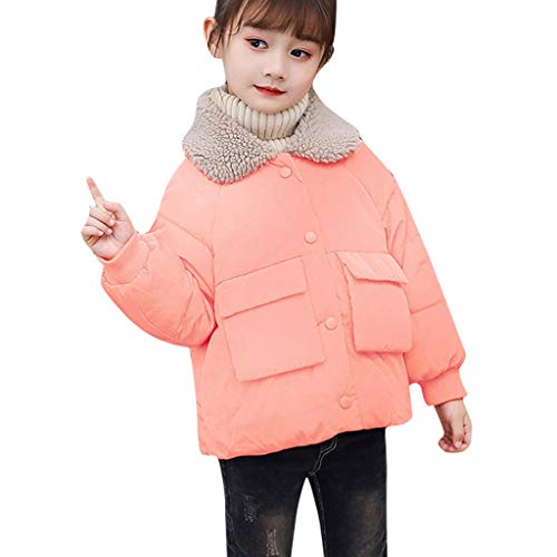 Baby Kids Hooded Winter Coat Puffer Down Jacket Windproof Fleece Lined Pink