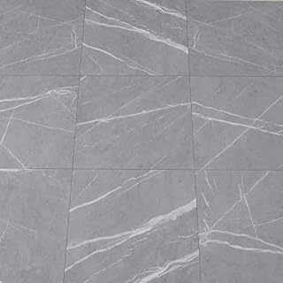 Self Adhesive Floor Tile Vinyl Flooring Peel and Stick Grey Marble 30X30cm 10pcs Self Adhesive Floor Stickers Waterproof for Kitchen Living Room and Bathroom