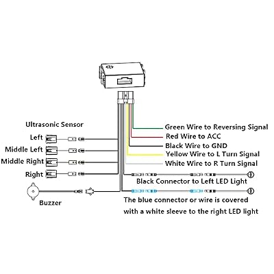 Blind Spot Car Mirror Sensor System Car Blind Area Detection System Lane Change Reminding for Safe Driving w/ 4 Sensors Black (RA02509AHXYNP)