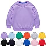 Baby Sweatshirt Langarm Pullover ohne Kapuze Kinder Mädchen Junge Pulli Einfarbig Sweatjacke Rundhals Kawaii Oberteile Warme Sweater Hoodie (Red, 12-18 Months)