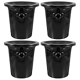 OSALADI 4 Stück Western Spuckfässer für Weinproben aus Dickem Kunststoff Schwarzer Doppelohreimer mit Trichter und Deckel Eisbehälter für Bar und Weinverkostung