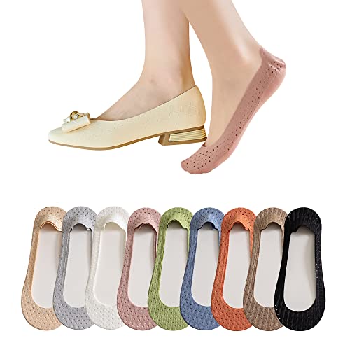 Aoczes 9 Pairs No Show Socks Womens Low Cut Liner Socks For Flats Heels Non Slip Hidden Invisible Socks With Breathable Mesh #TOP5