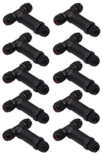 ChiliTec Kabelverbinder Y-Adapter wasserdicht Kabelmuffe IP68 Verbinder für Aussenbereich für z.B. Erdkabel Pool Gartenleuchen Pumpe für Kabel Ø 8-11mm 10Stück