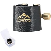 EASTROCK Alto Saxophone Ligature ، مثبت الرباط الجلدي لقطعة الفم الساكسفون ، ملحق الآلات الموسيقية للمبتدئين والطلاب
