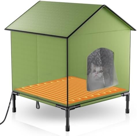Outdoor Winter Heated Outdoor Cat House | The Green Head Insulated