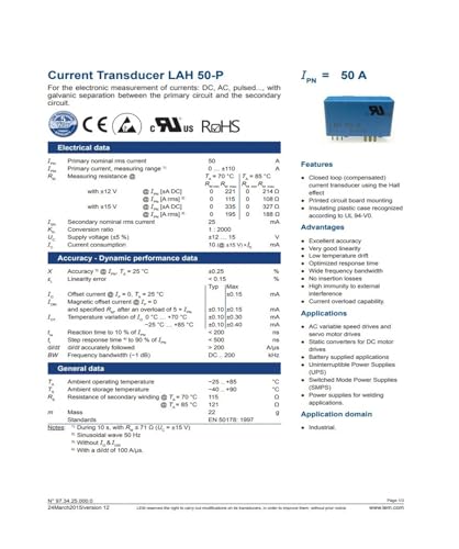 Sensor de corriente LAH50-P transformador de circuito integrado para control industrial 3