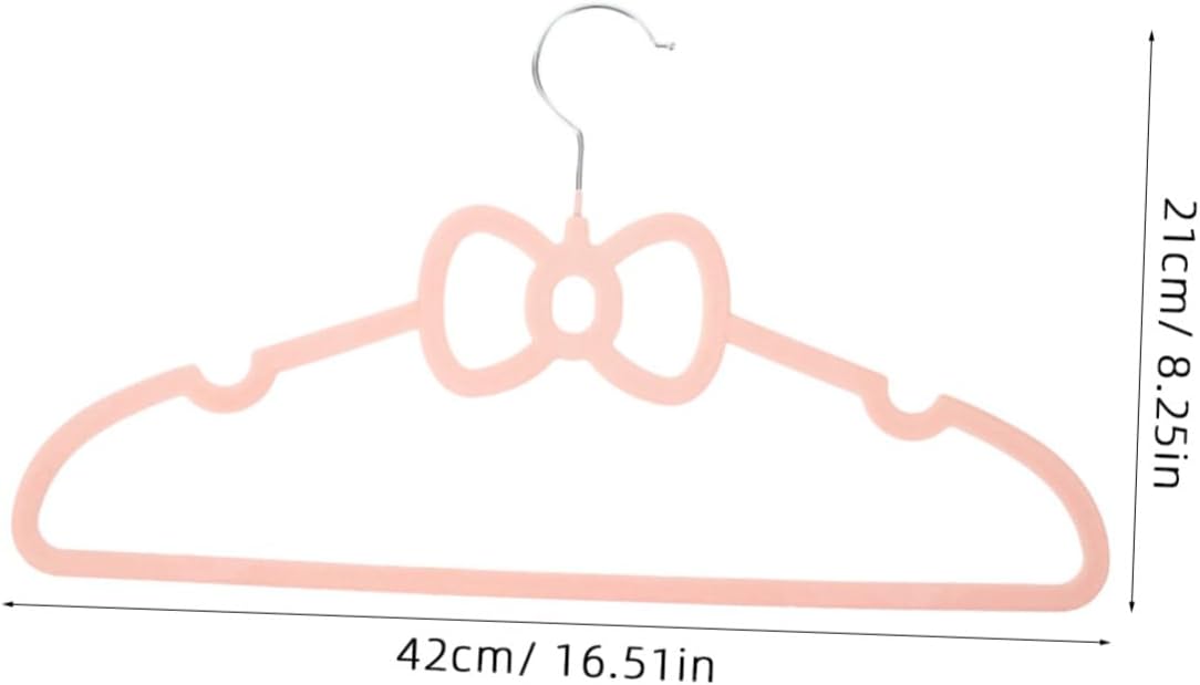 10 pcs Non-Slip Clothes Hangers with Bow Decor Lightweight Dress and Adult Closet Organizer Anti-Skid Decorative Hangers for Shirts Pants Skirts and Space-Saving Storage