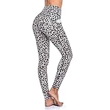  Ollrynns Leggins Deportivos Mujer Cintura Alta Pantalones Deportivos Mallas Leggings con Bolsillos para Running Training Fitness CA166(Estampado de Leopardo S)